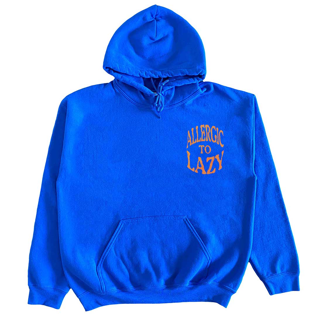 Blue and Orange Allergic to Lazy hoodie