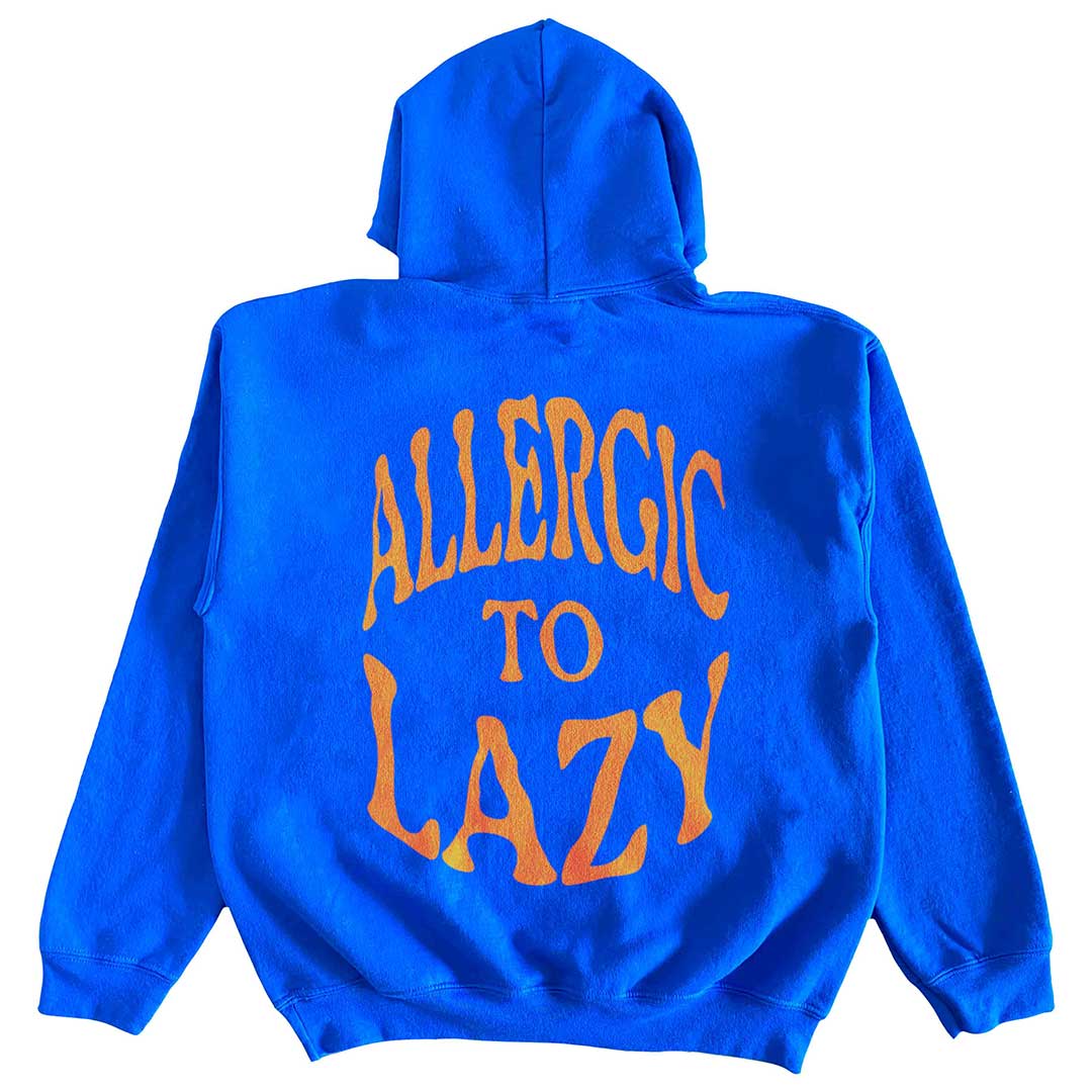 Blue and Orange Allergic to Lazy hoodie